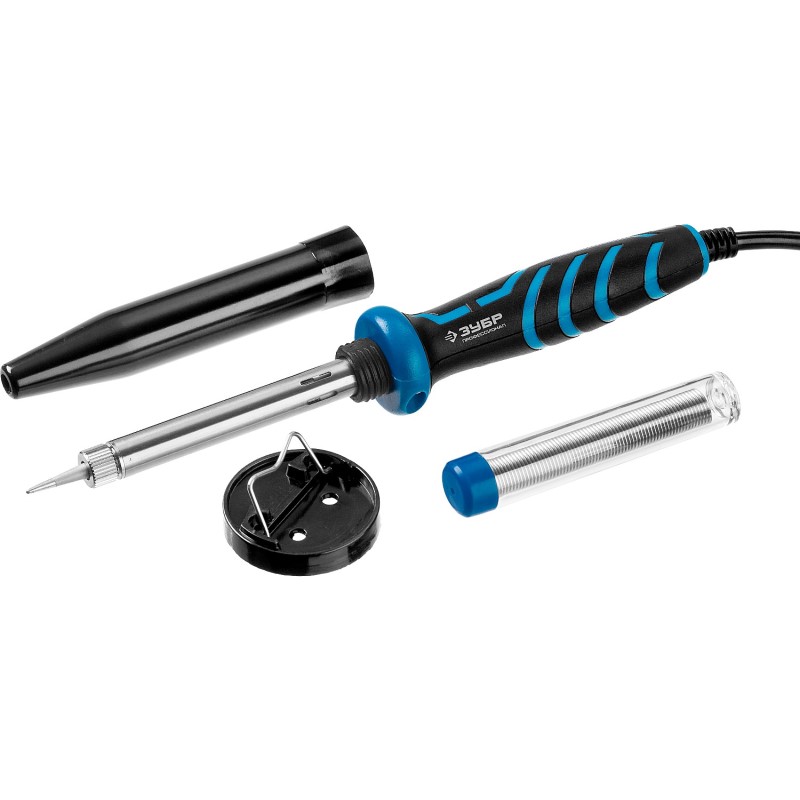 Электропаяльник ЗУБР "ЭКСПЕРТ",2-комп. рукоятка,жало "ДСС",форма конус,40Вт  55402-40