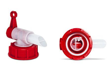 Крышка с дозирующим краном АН 23/51 hf красная-красная