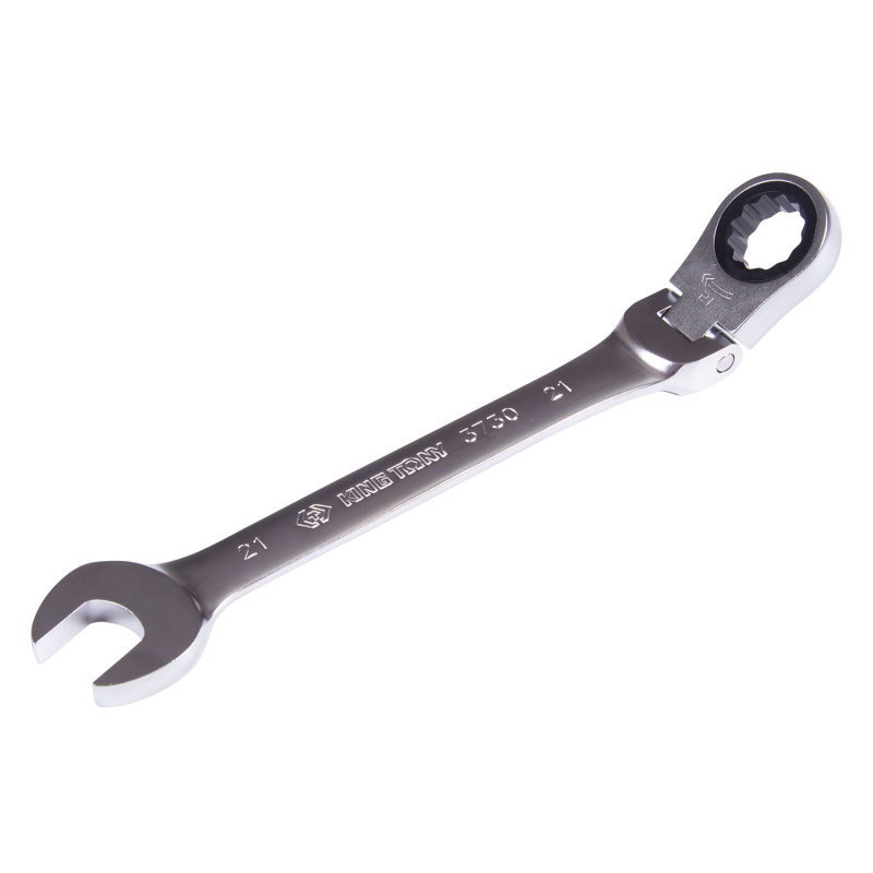 KING TONY Ключ трещоточный комбинированный с шарниром 21 мм 373021M