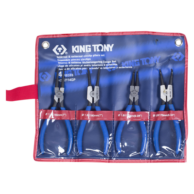 KING TONY Набор съемников стопорных колец, 4 предмета 42114GP