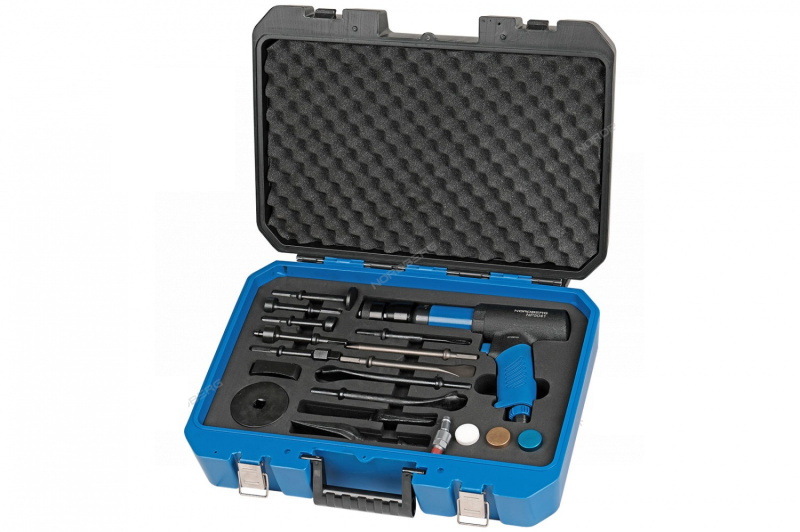 Пневмозубило усиленное 234мм,с компл.насадок и быстросъемным держателем в кейсе,20 пред-тов NP5041K