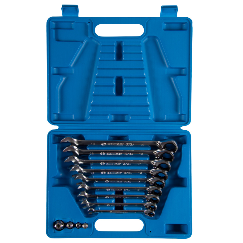 KING TONY Набор комбинированных трещоточных ключей, 8-19 мм, кейс, 13 предметов 132A13MR