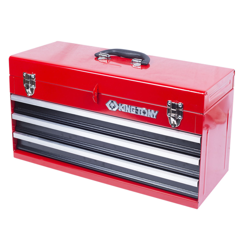 KING TONY Ящик инструментальный, 3 ящика и отсек, красный 87401-3